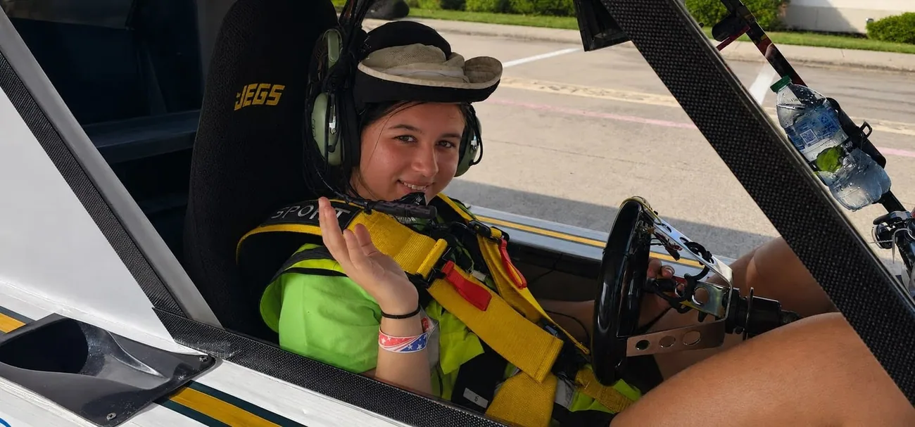 Young driver in the cockpit